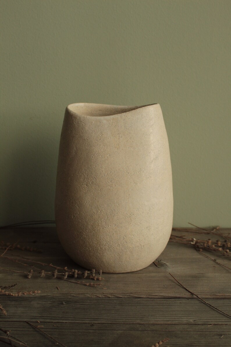 White stoneware vase 2, Handmade ceramic decorative vase, Home decor vase, Interior decor art vase, Flower vase, Interior design vase 画像 2