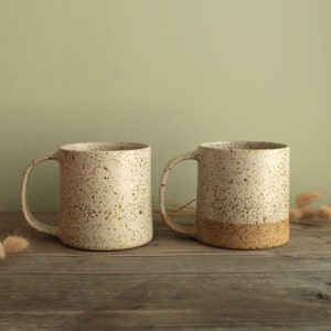 400ml White Speckled Handmade Ceramic Mug, Ceramic Coffee Cup, Minimalist Coffee Mug, Stoneware Cup, Modern Ceramics , Tea mug, Pottery