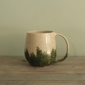 450 ml groene handgemaakte keramische mok, aardewerk koffie-/theemok, moderne beker van aardewerk