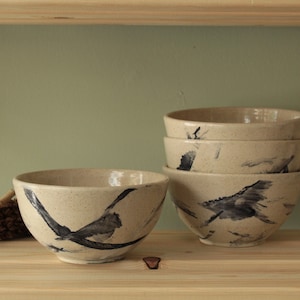 Ceramic bowl with blue design, Cereal bowl, Handmade ceramic bowl, Breakfast bowl, Soup bowl, Stoneware bowl, Tableware