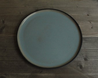 Set of 2 ceramic dinner plates, Dark sage dinner plates, Handmade ceramic plates, Tableware, Large plate, Dinner set, Serving plate