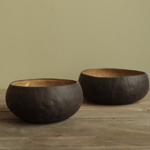 Set of two pinched pottery bowls, Handmade ceramic bowls, Black bowls, Stoneware bowl, Dipping bowl, Nut bowl, Mini bowl, Home decoration