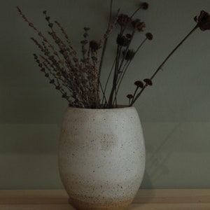 Ceramic vase, Flower vase, Stoneware vase, Minimal Vase, White speckled vase, Handmade ceramic vase image 4