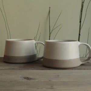 250ml White&grey handmade ceramic mug, Pottery coffee mug, Small ceramic mug, Comfort mug, Minimal coffee cup, Modern stoneware mug