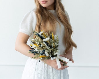 Bridal bouquet dried flowers | Dark Blue Corn | wedding | Wedding bouquet | registry office