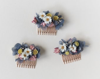 Hair comb dried flowers | Baby Blue | Hair accessories | Bride | Wedding