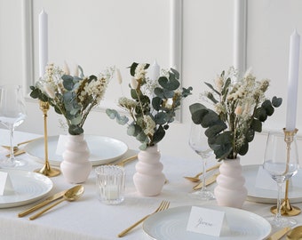 Tafeldecoratie bruiloft | Droogbloemenboeket | Eucalyptus | Tafeldecoratieset | Tafelboeket | huisdecoratie