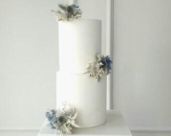 Cake Topper 2er bzw. 3er Set Trockenblumen | Hochzeitstorte | Dekoration | Tortendeko | Hochzeit | Blue Ocean