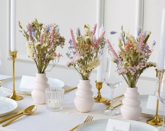 Tischdekoration Hochzeit | Trockenblumenstrauß | Wildblumen | Tischdeko Set | Tischstrauß | Wohndekor