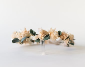 Hair wreath dried flowers | Apricot | wedding | Bride | Flower wreath hair | Hair accessories | Headband
