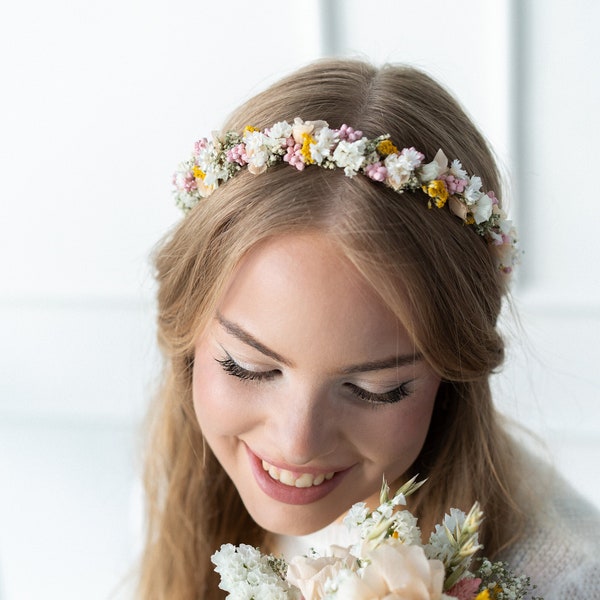 Hair accessories | Hair wreath | Headband | bridal bouquet | Comb | Dried flowers | For bride | Style - Summer Breeze