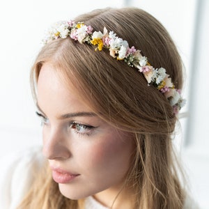 Hair accessories Hair wreath Headband bridal bouquet Comb Dried flowers For bride Style Summer Breeze image 3