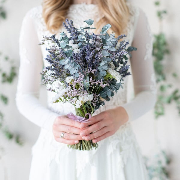 Bouquet de mariée fleurs séchées | mariage | Bouquet de mariage | bureau d'état civil | Provence | lavande