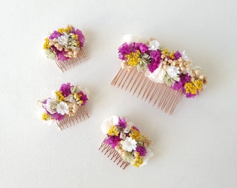 Accessoires cheveux fleurs séchées | Aloha | Épingles à cheveux | Peigne à cheveux | Mariée | Mariage