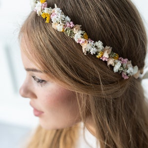 Hair accessories Hair wreath Headband bridal bouquet Comb Dried flowers For bride Style Summer Breeze image 10