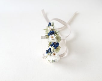 Armband Trockenblumen |  | Dark Blue Corn | Braut | Brautjungfern | Trauzeugin | Hochzeitsgeschenk