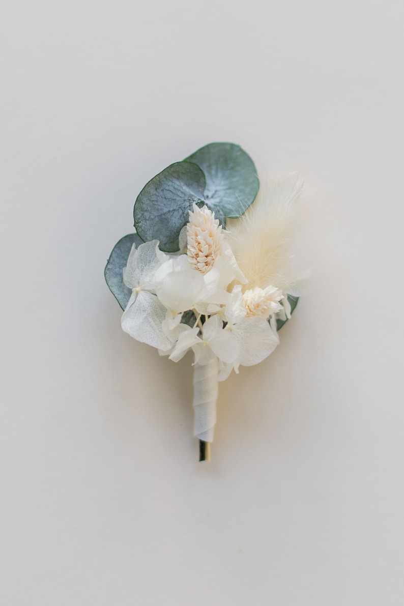 Boutonniere Groom Badge Lapel Dried flowers Wedding guests Wedding image 3