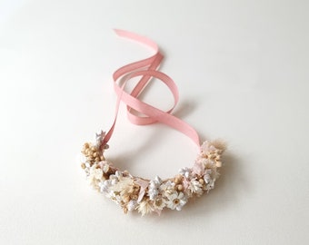 Armband Trockenblumen |  | Zart Apricot | Braut | Brautjungfern | Trauzeugin | Hochzeitsgeschenk