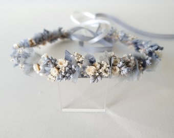 Hair accessories | Hair wreath | Headband | bridal bouquet | Comb | Dried flowers | For bride | Style - Blue Ocean