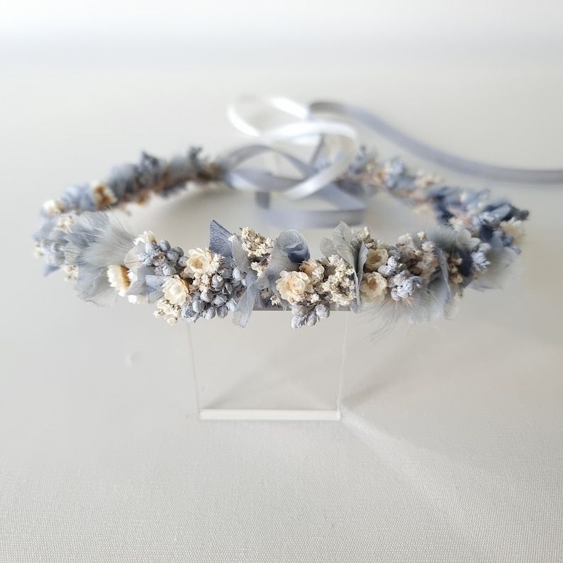 Haarschmuck Haarkranz Haarreif Brautstrauß Kamm Trockenblumen Für Braut Style Blue Ocean Bild 1