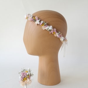 Hair accessories Hair wreath Headband bridal bouquet Comb Dried flowers For bride Style Summer Breeze image 5