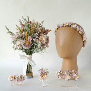 Haaraccessoires gedroogde bloemen Zomerbries Haarspelden Haarkam Bruid Bruiloft afbeelding 5