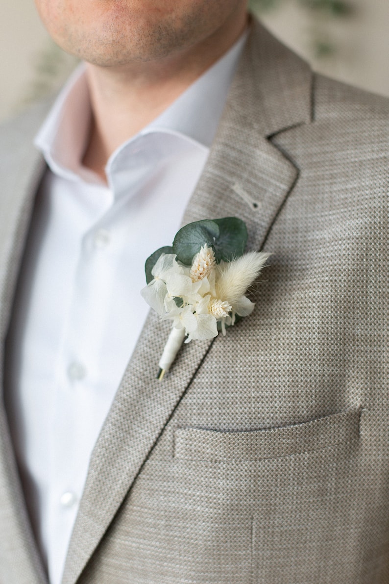 Boutonniere Groom Badge Lapel Dried flowers Wedding guests Wedding Anstecker