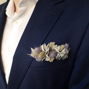 Ansteckblume Bräutigam | Blau Style | Anstecker | Revers | Trockenblumen | Hochzeitsgäste | Hochzeit