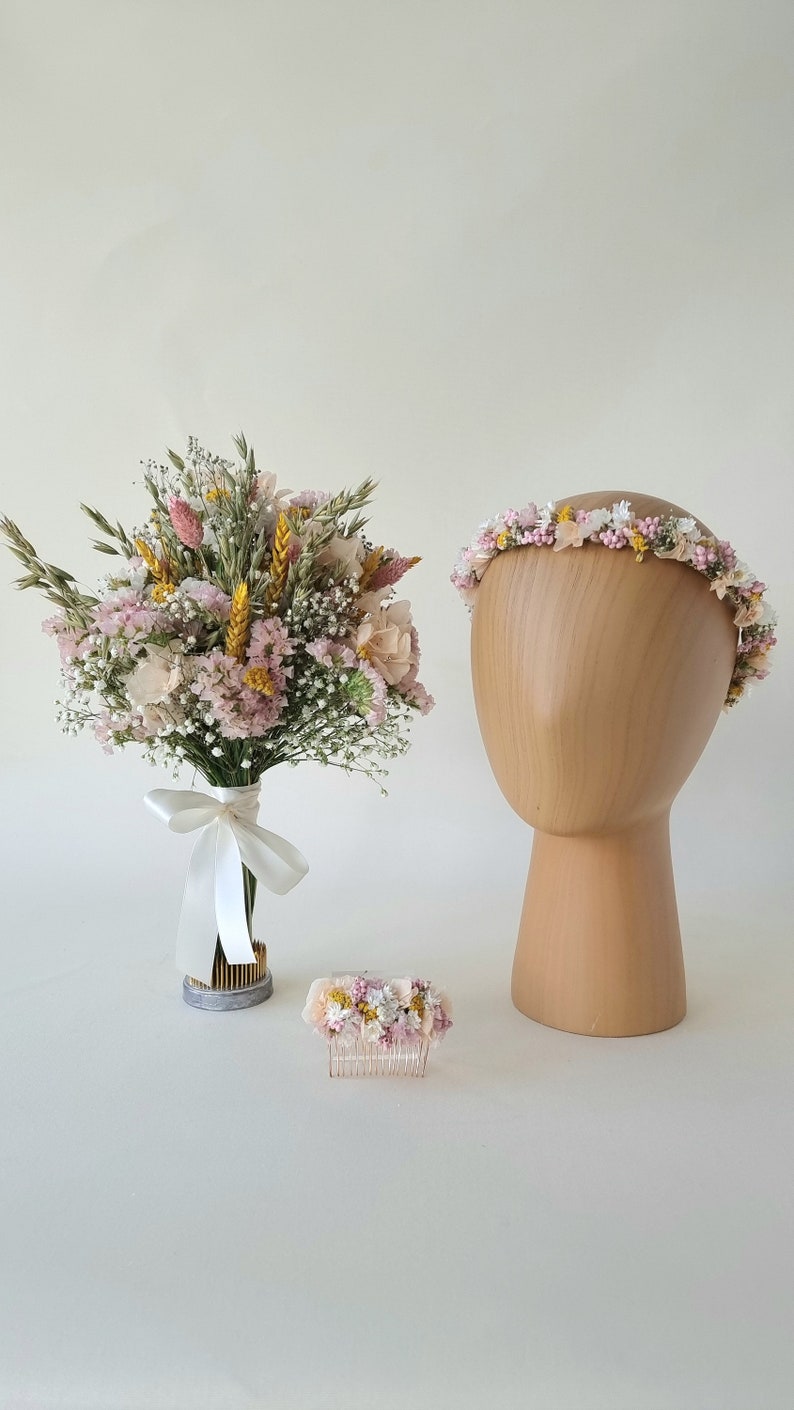 Haaraccessoires gedroogde bloemen Zomerbries Haarspelden Haarkam Bruid Bruiloft afbeelding 7