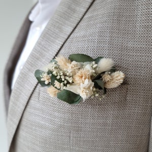 Boutonniere Groom Badge Lapel Dried flowers Wedding guests Wedding Revers