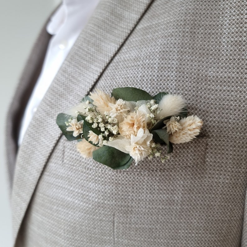 Boutonniere Groom Badge Lapel Dried flowers Wedding guests Wedding Revers
