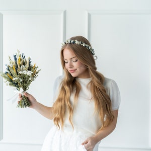 Haaraccessoires gedroogde bloemen Donkerblauwe maïs Haarspelden Haarkam Bruid Bruiloft afbeelding 9