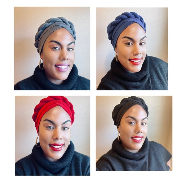 PRE-TIED TURBAN/ Pre Tied Headwrap/ Turban/ Chemo Gift/ Boho/ Boho Chic/ Alopecia Cap/ Fashion Hat/ Fashion Turban