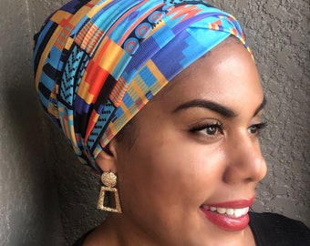 PRE-TIED  HEADWRAP / Pre-Tied Turban/ Boho Chic/ Hippie Headwrap/ Headscarf/ Chemo Gift/ Chemo Cap/ African Print Turban/ Ankara Scarf