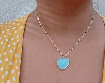 GLASS HEART NECKLACE/ Murano glass necklace/ Heart Pendant/ 18k Gold Chain Neckace/ Friendship Necklace/ Murano Jewelry