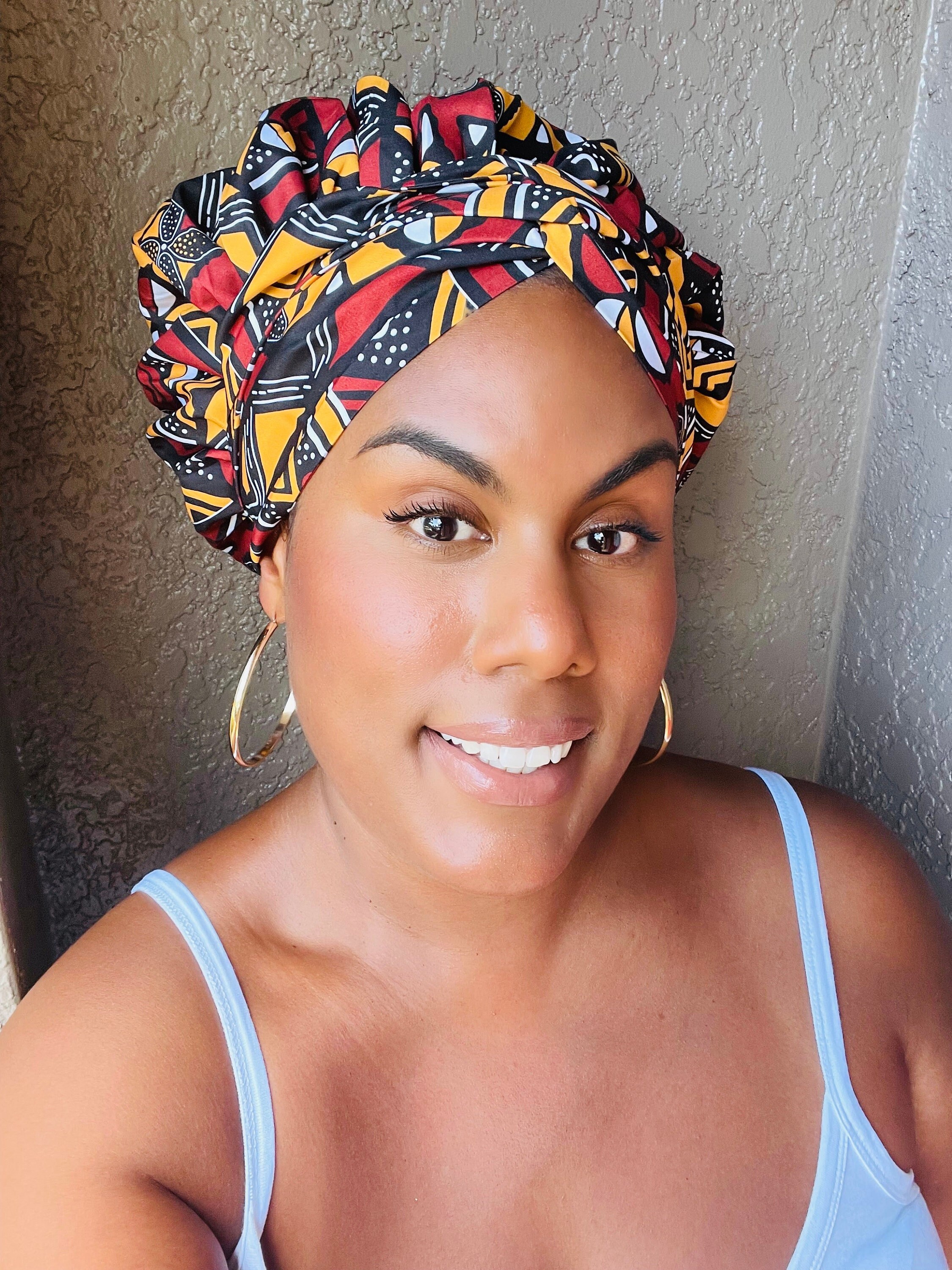 SATIN-LINED BONNET Satin Lined Headwrap Pre Tied Afro Curly - Etsy