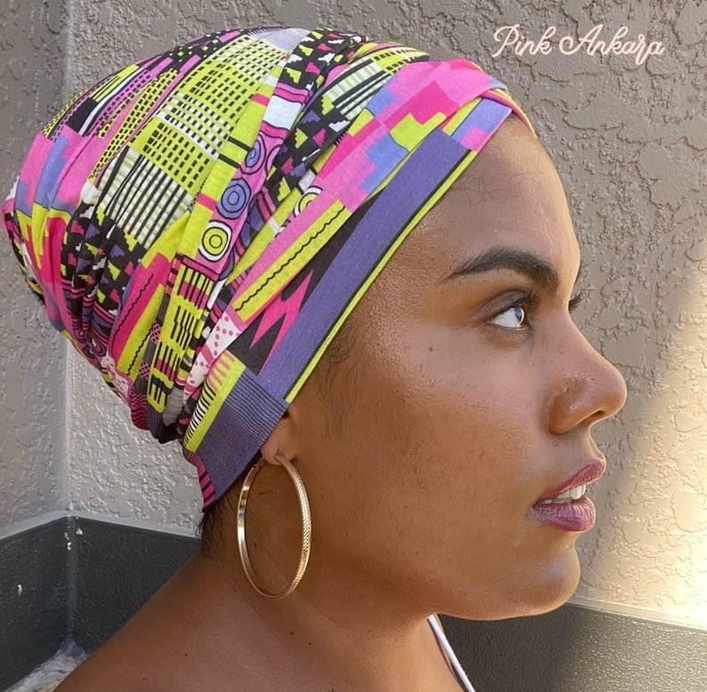 PRE-TIED HEADWRAP / Pre-Tied Turban/ Boho Chic/ Hippie Headwrap/ Headscarf/ Chemo Gift/ Chemo Cap/ African Print Turban/ Ankara Scarf image 3