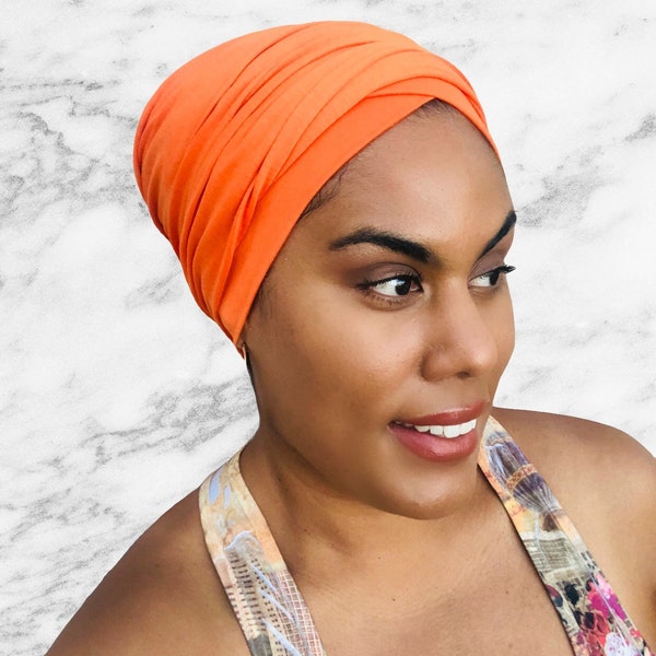 PRE TIED Satin Lined HEADWRAP/ Pre Tied Turban, Pre Tied Headwrap, Satin Turban, Chemo Gift, Chemo Cap, Boho Chic