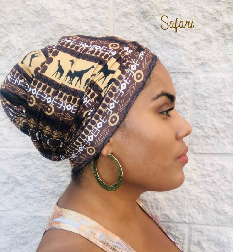 PRE-TIED HEADWRAP / Pre-Tied Turban/ Boho Chic/ Hippie Headwrap/ Headscarf/ Chemo Gift/ Chemo Cap/ African Print Turban/ Ankara Scarf image 6