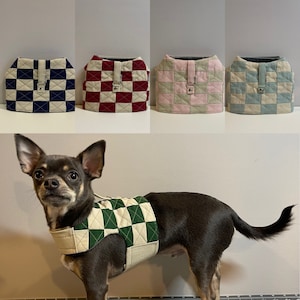 Small Dog/Puppy/Teacup Dog Harness//QUILTED CHECKERED