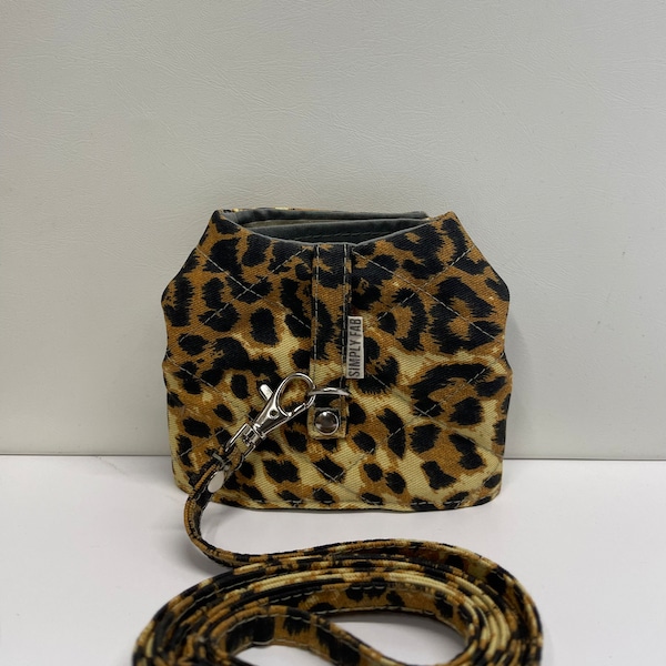 Small Dog/Puppy/Teacup Dog Harness & Leash Set//LEOPARD