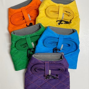 Small Dog/Puppy/Teacup Dog Harness & Leash Set//QUILTED bright SOLID COLOR