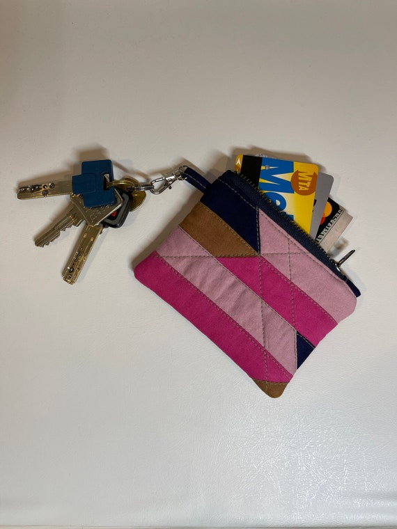 Quilted Key Fob Wallet// coin wallet// card wallet// key fob Etsy