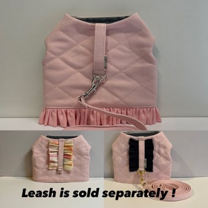 Small Dog/Puppy/Teacup Dog Harness Vest//Lotus Pink with Ruffles