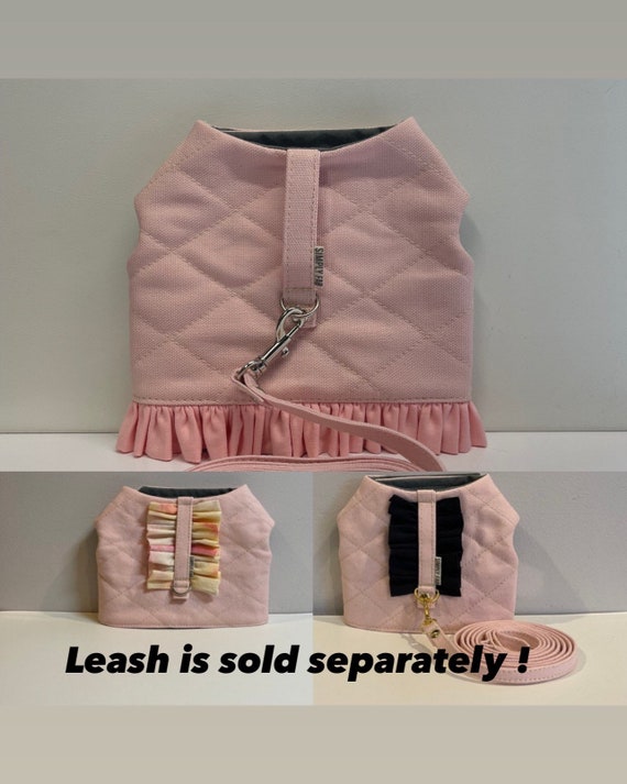 Small Dog/Puppy/Teacup Dog Harness Vest//Lotus Pink with Ruffles