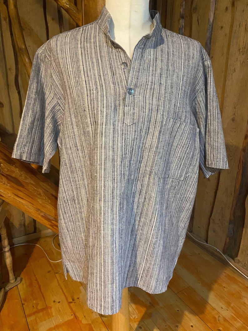 Mens Relaxed Fit Linen Shirt Made With Eco Friendly Fabric Etsy