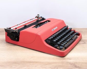 Olivetti LETTERA 62 Typewriter (Coral Red) - Vintage Manual Portable - Carefully Serviced and Ready to Type