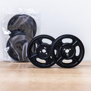 Bobines de ruban Olivetti - Paire en métal avec nouveau ruban noir/rouge - Pièces détachées d'origine pour machine à écrire