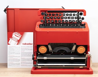 OLIVETTI VALENTINE Typewriter (Red) - Iconic Sottsass Vintage Manual Portable with Case - Carefully Serviced and Ready to Type