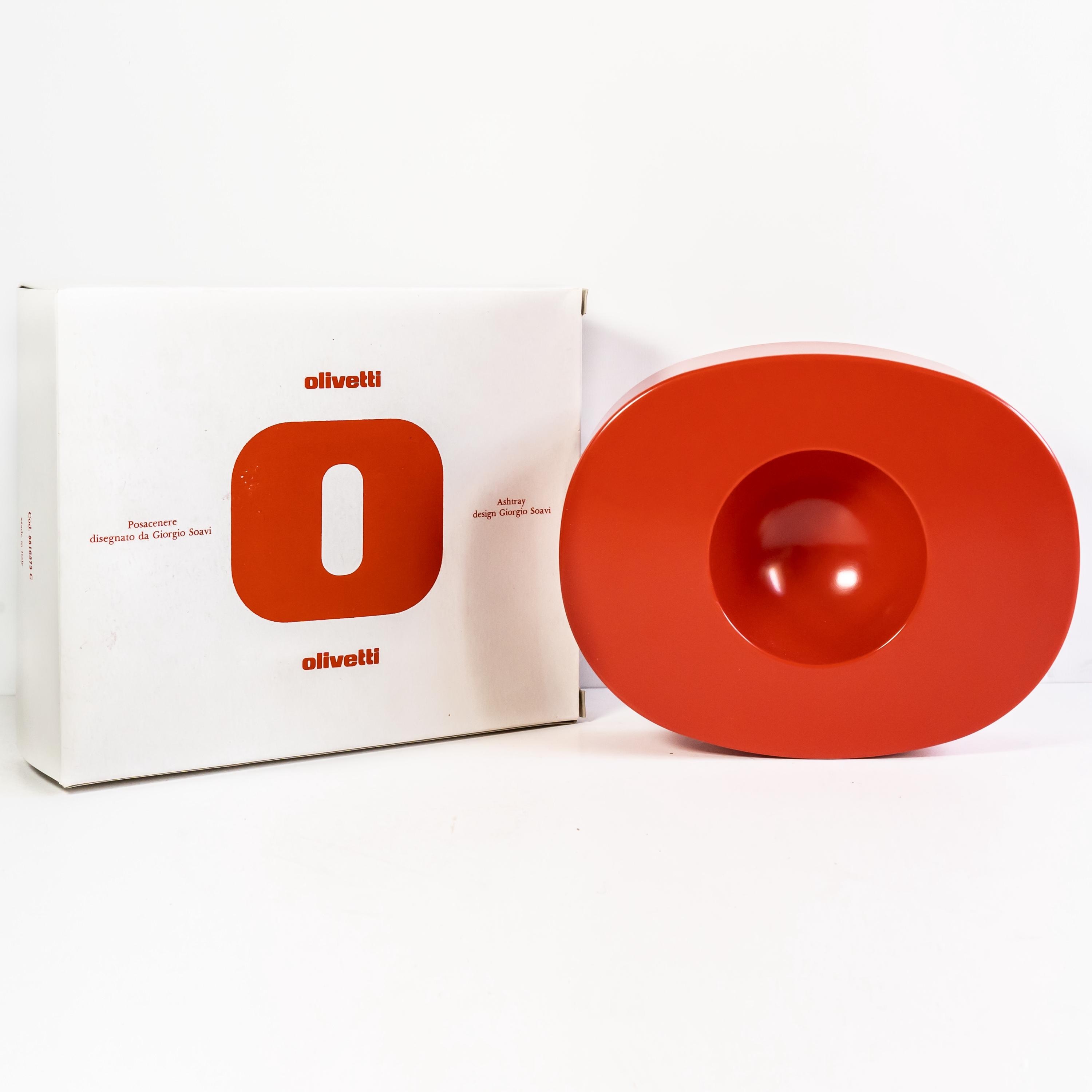 70-80's olivetti オリベッティトレイ Giorgio Soavi OLIVETTI “O” Ashtray – Giorgio Soavi (1968) – New Old Stock – Red